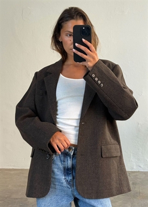 Solvej wool blazer Brown Houndstooth Boii Studios 